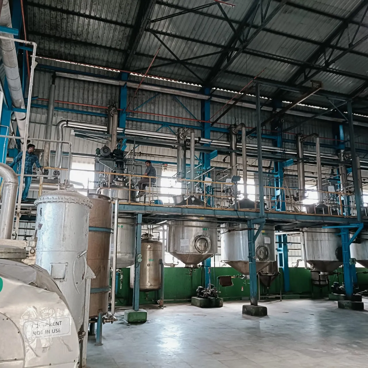Cifal Herbal processing plant with rows of stainless-steel reactors